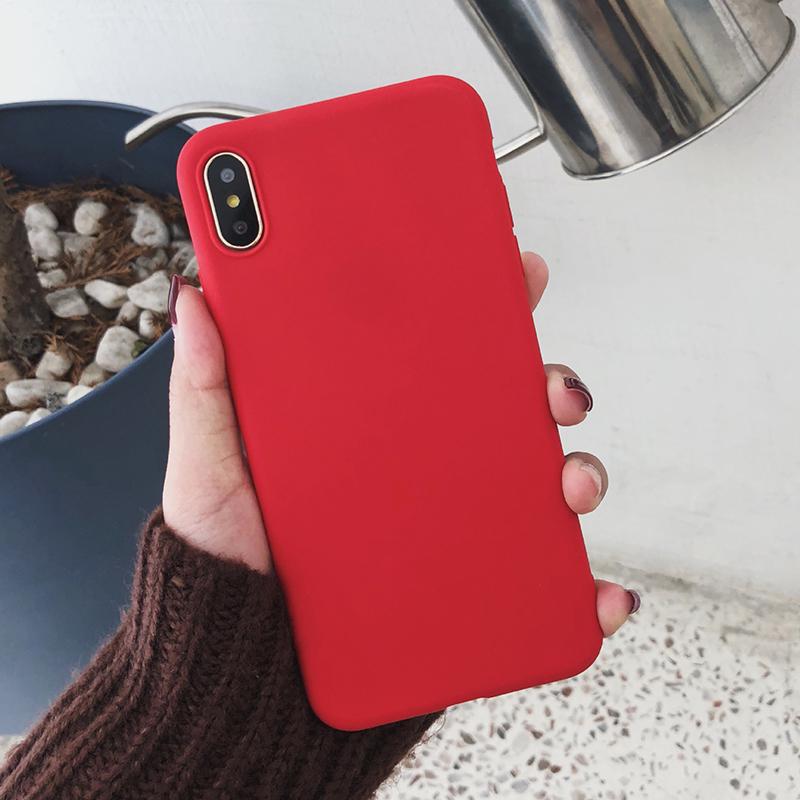 Simple Solid Color Phone Case Fashion Soft Matte TPU Cover For Huawei Xiaomi Samsung Galaxy iPhone