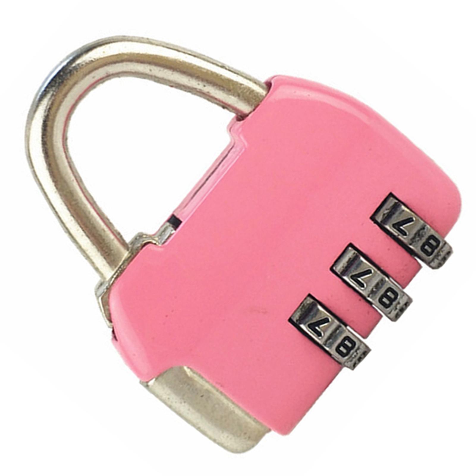 

Навесной замок 3-значный кодовый замок Безопасность Сверхпрочный Цинковый сплав Замки для багажа для чемоданаРозовый