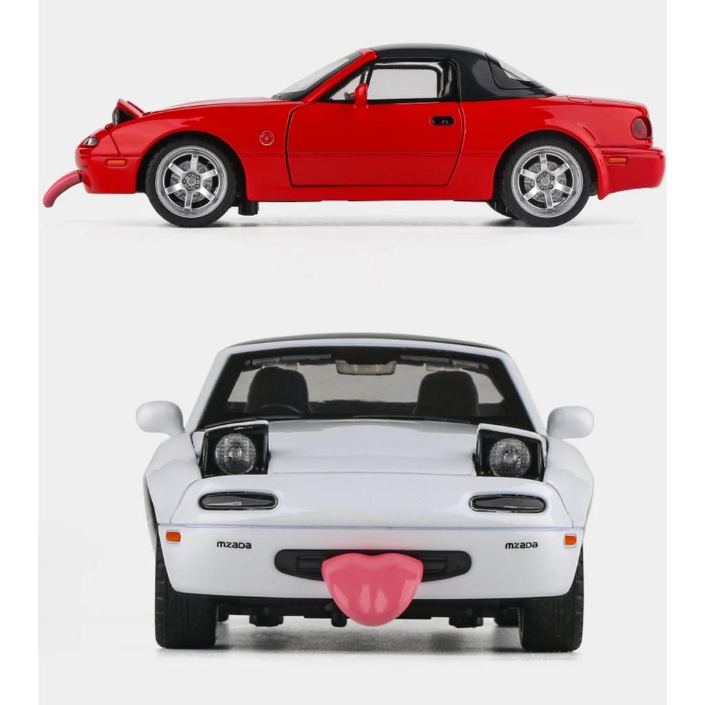 1/32 Mazda MX5 MX-5 Slitina Tlakově litý Model Hračka Auto Zvuk a Světlo Stahovací Dětská Hračka Sběratelský Předmět Dárek k Narozeninám