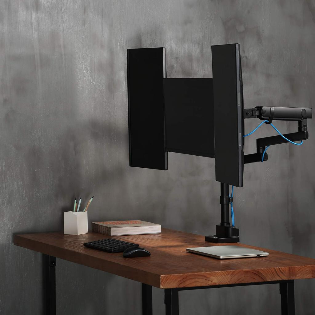 AVLT Monitor Supports Inch Up to 7kg Weight Capacity per Extra Tall Mechanical VESA Clamp Grommet with Cable Management Compatible with Curved and LCD