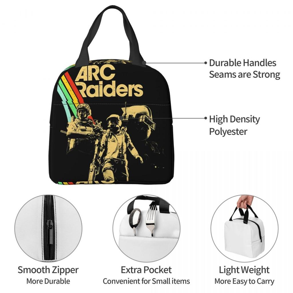 Arc Raiders Game Accessories Insulated Lunch Bag For School Storage Food Boxes Portable Thermal Cooler Lunch Box