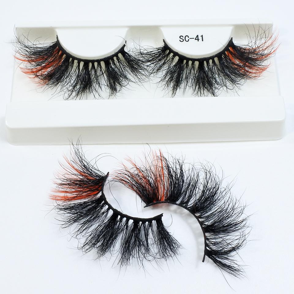 25mm Mink Eyelashes Newest Colored Lashes Dramatic Party Long Volume 3d Eyelashes Supplies Makeup False Eyelashes