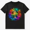 Colorful Paint Splash Justice Scales Art Graphic Unisex T-Shirt