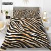 Zebra Print Duvet Cover Set King Polyester Red Black Stripes Bedding Set Wild Animal Zebra Wildlife Skin Quilt Cover for Girls