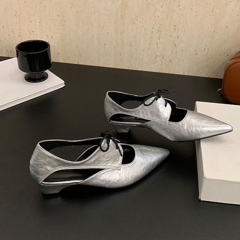 Fashion 2025 New Fashion Shallow Women Low Heel Shoes Luxury Female Pointed Toe Footwear Butterfly-Knot Ladies Heeled Shoes Pumps