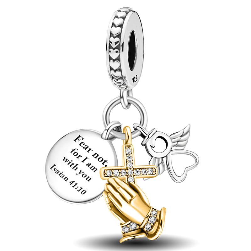 Copper Love Angels Four Leaf Clover Charm Bead Fit For Women Bracelets Bangles Diy Jewelry Making