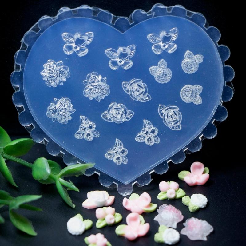 Stampo in Silicone per Nail Art Fiori 3D Stampi per Creazione Unghie Stencil per Unghie Goffrati Stampo per Scultura Decorazioni per Manicuristi