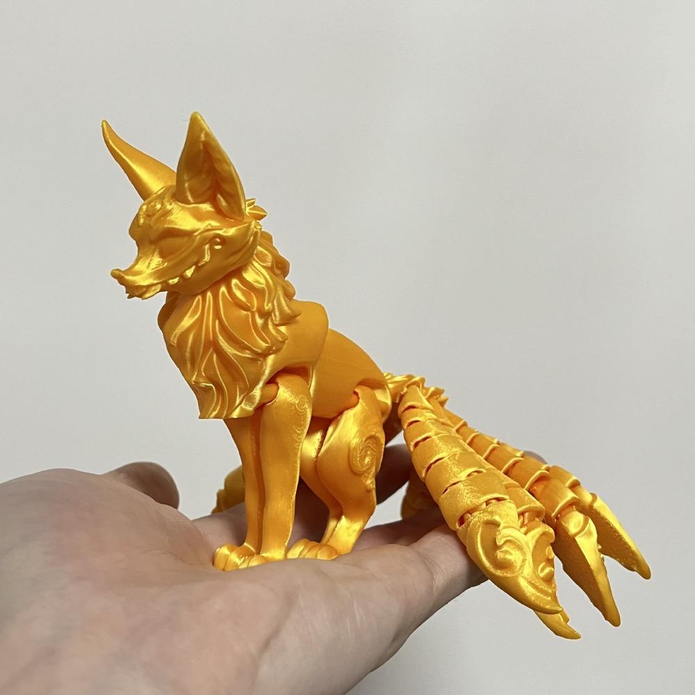 Nine-Tailed 3D Printed Model Simulation Multi-Jointed Animal Figurine Toy Ornament Movable Printed 3D Toy Kids Toy