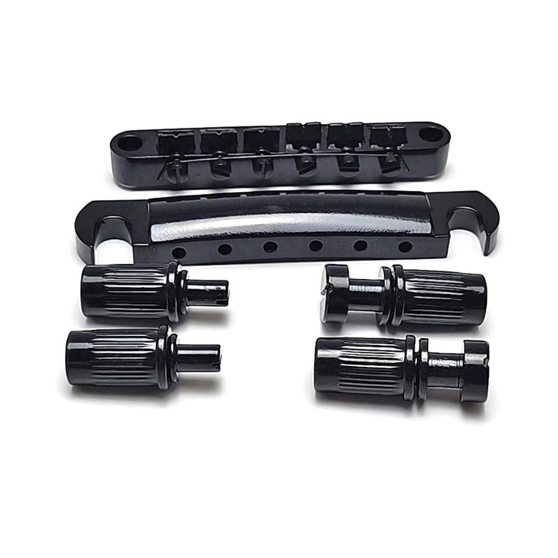 Zinc Alloy Guitar Roller Saddle Bridge and Tailpiece Replacement 6 String Electric Guitar Bridge Easy Installation чёрный