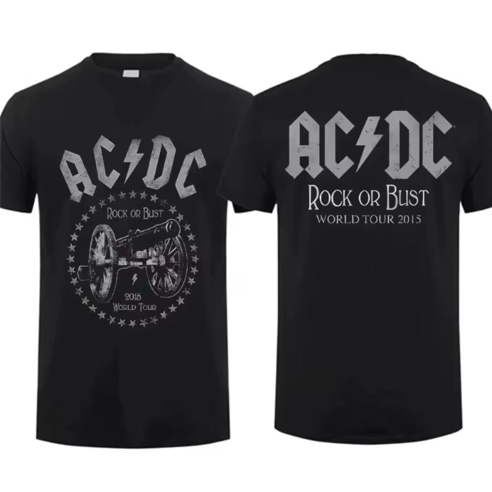 2025 Horký Výprodej Léto Dámské Bavlněné Legendární Kapela AC Power Up DC Černé Tričko Pánské Krátký Rukáv Cool Hip Hop Streetwear Tričko