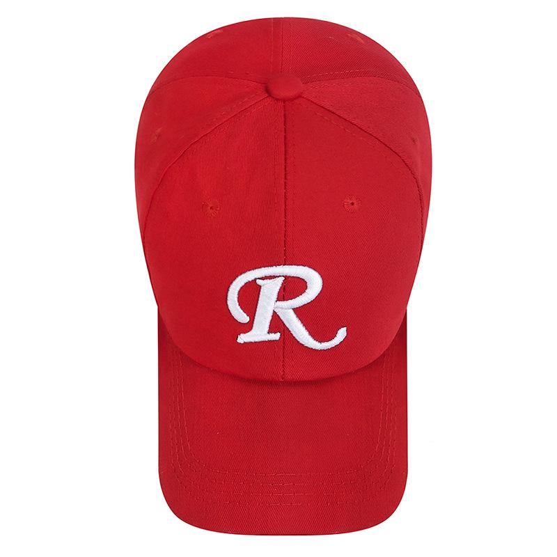 Versiune coreeană a pălăriei noi de primăvară și vară cu panglică cu litere, cupluri tinere, modă stradală, broderie, șapcă de baseball mare cu R