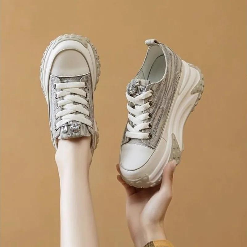 Fashion Women's Shoes High on Platform Retro Ladies Footwear Y2k Fashion Casual Light Cheap Offer Daily Routine 39 Vulcanized Shoe Deals