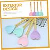 4pcs Heart-shaped Silicone Spoon Convenient Kitchen Utensils for Soup and Salad Mixing Spoons for Household Cooking Lightweight and Easy to Store