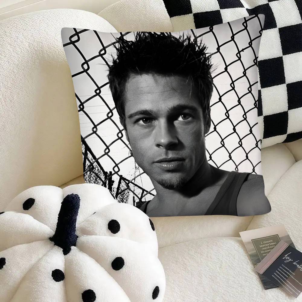 Actor Brad Pitt Pillow Case Fashion Square Pillowcase Bedroom Sofa Room Ins Decoration Leisure