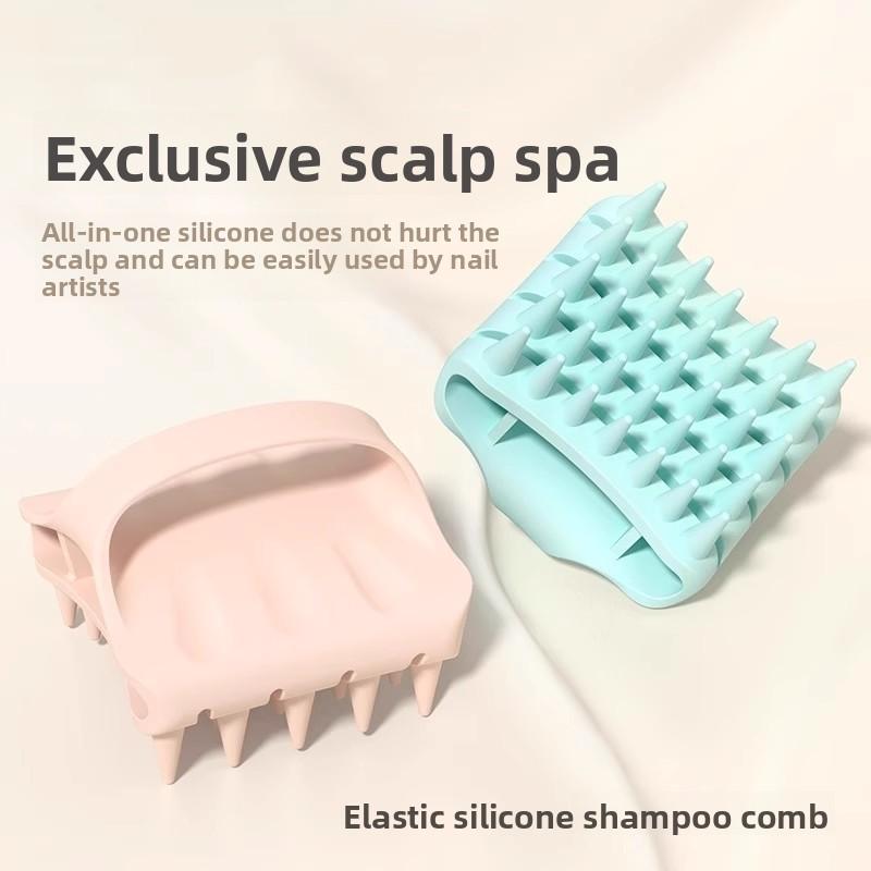 Hollow-cut Design for Gentle Cleansing Without Damaging Hair Elasticated Shampooing Massage Comb