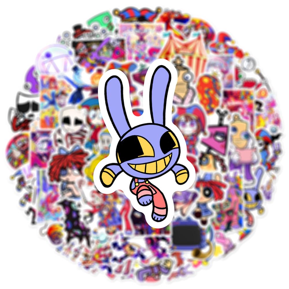 60pcs The Amazing Digital Circus Stickers for Laptop, Skateboard, Luggage, Cup