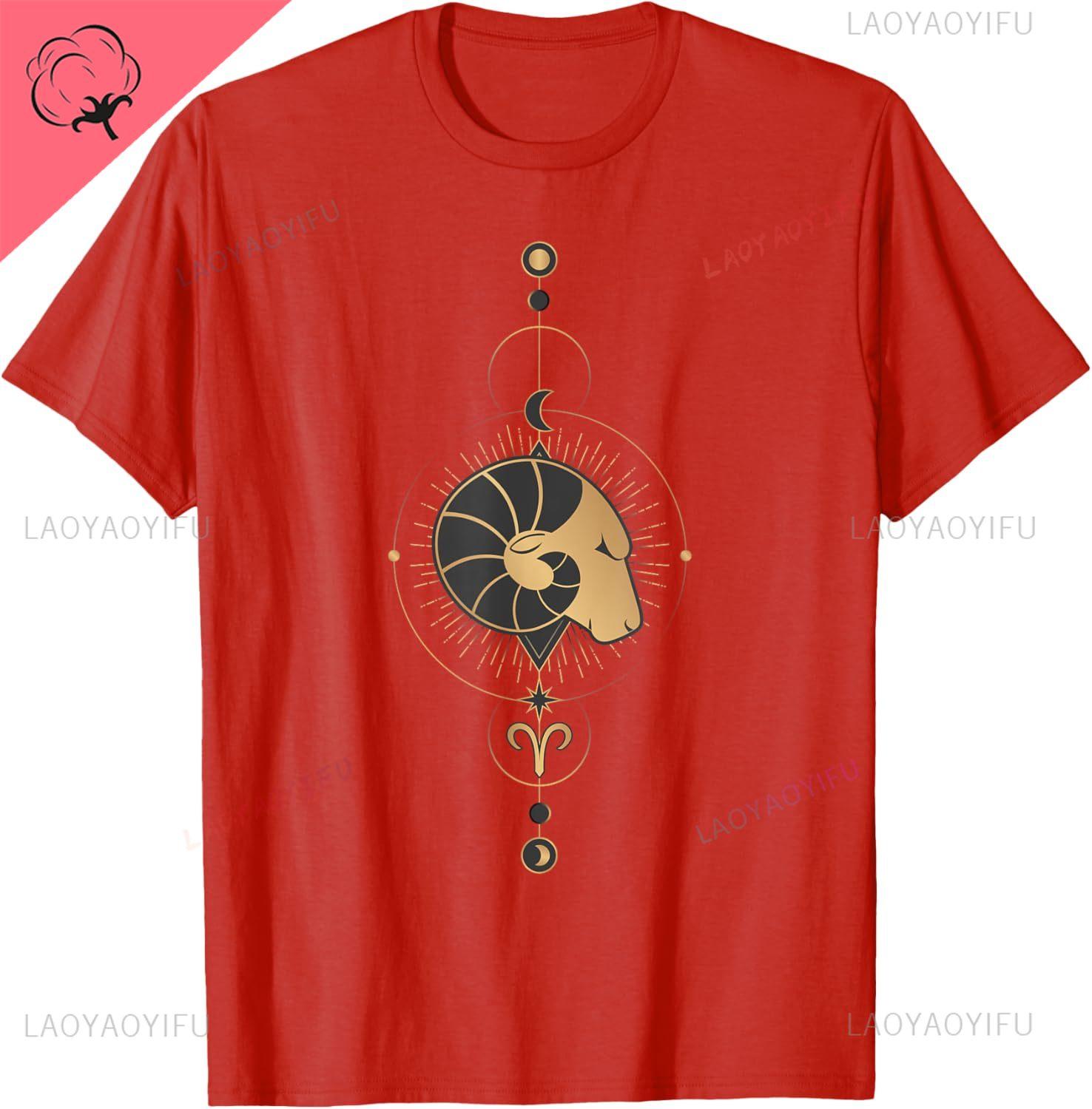 

Aries Zodiac Sign Symbol Cosmic Cool Astrology Lover Gifts T-Shirt Print on Demand Streetwear Vintage Clothes Camiseta 4XL