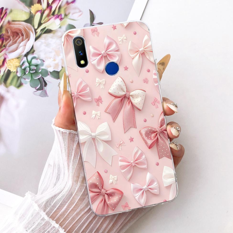 Transparent For Realme 3 Pro Case RMX1851 Cute Cat Fashion Butterfly Funny Painted Casing For Real Me 3 Pro Cover