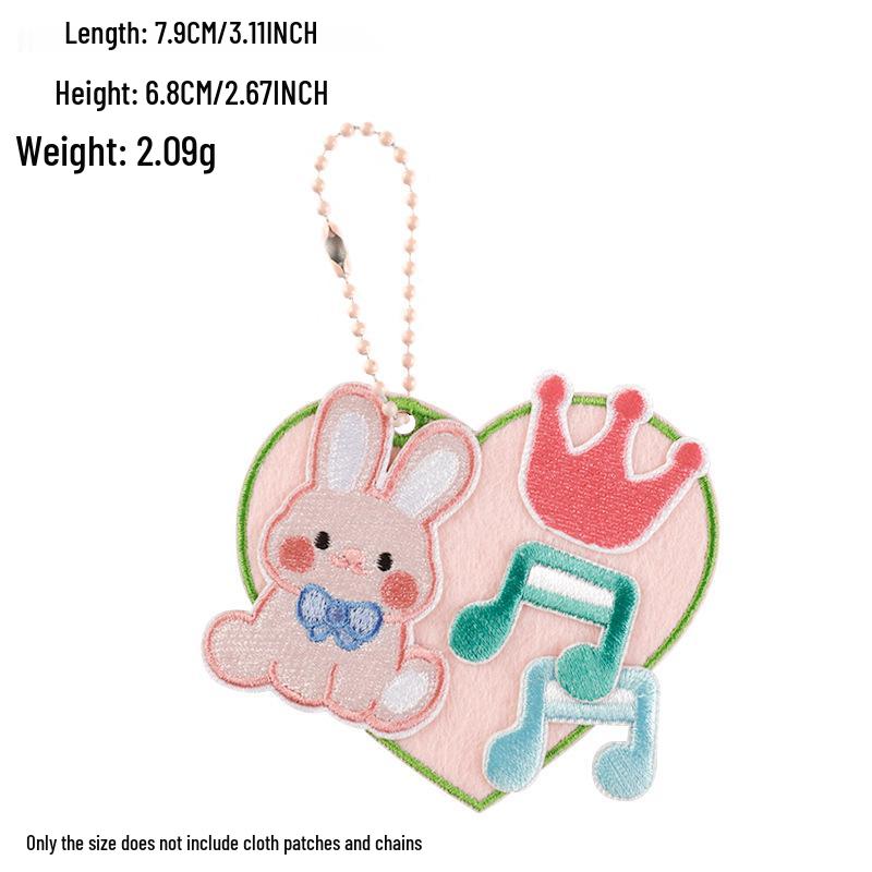 Korean INS Style Luggage Tag Keychains - DIY Anti-Lost Bag Accessory with Embroidery Blank Cloth Patch