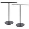 T Shape Storage Rack Adjustable Height Black Iron Handbag Display Stand with Weighted Base