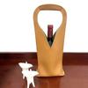 V-shaped Handle Wine Holder Faux Leather Tote Bag, Portable Carrier Pouch, Waterproof Packaging Bag Single Bottle Protector Sleeve for Champagne Beer