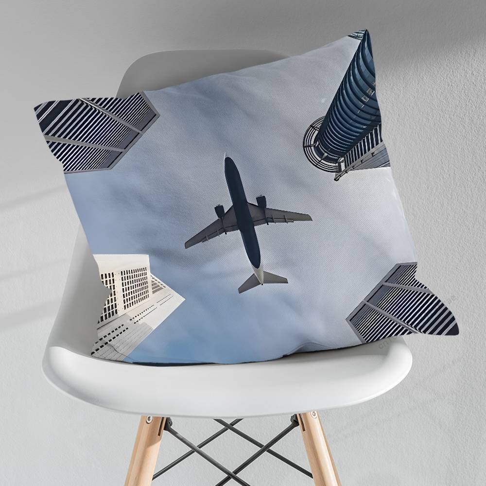 

Art of Flight Airplane Pillowcase for Sofa Room Office Decor Printing Merchandise AllMatch Cushion Cover 30x30cm
