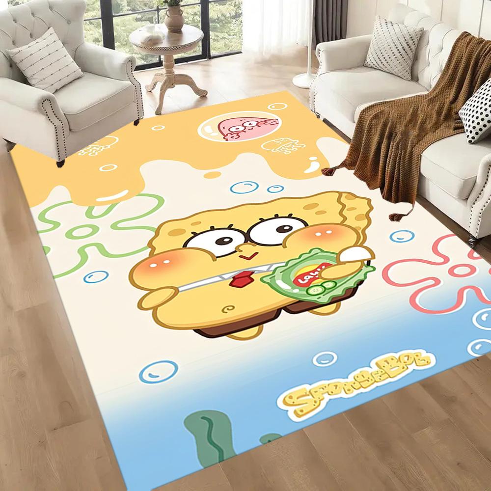 Spongebob Movie Night Square Rugs Are a Great Choice for Living Rooms, Bedrooms, Home Décor, and As Gifts.
