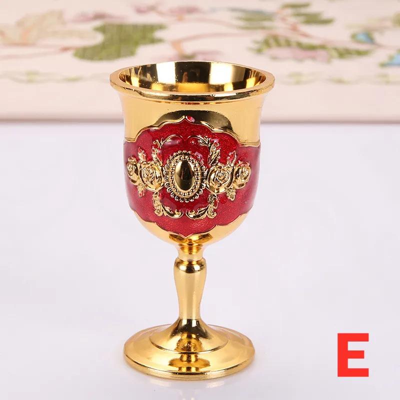 Metal Wine Glasses Retro Wine Cup Goblet Vintage European Style Champagne Cocktail Glasses Bar Home Decor Drinkware