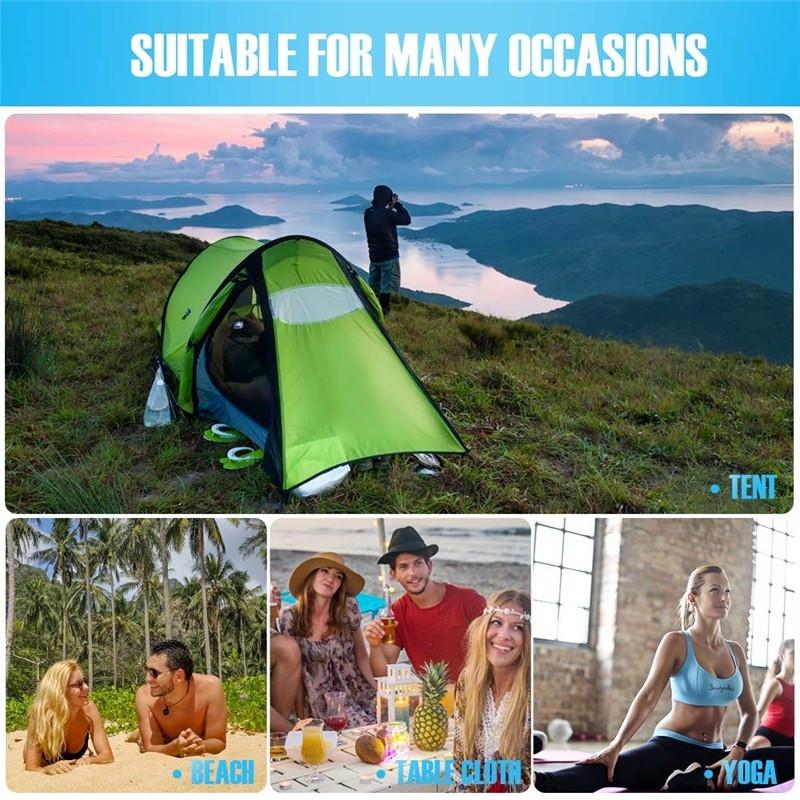 Sand Free Beach Mat, Quick Drying Ripstop Nylon Lightweight Compact Portable Outdoor Picnic Beach Blanket for Travel and Hiking