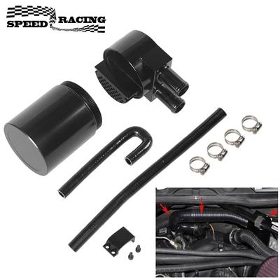 Aluminium Behälter Öl Catch Can Tank mit Silikon Kühlerschlauch für BMW N54 335i 135i E90 E92 E82 2006-2010 Schwarz