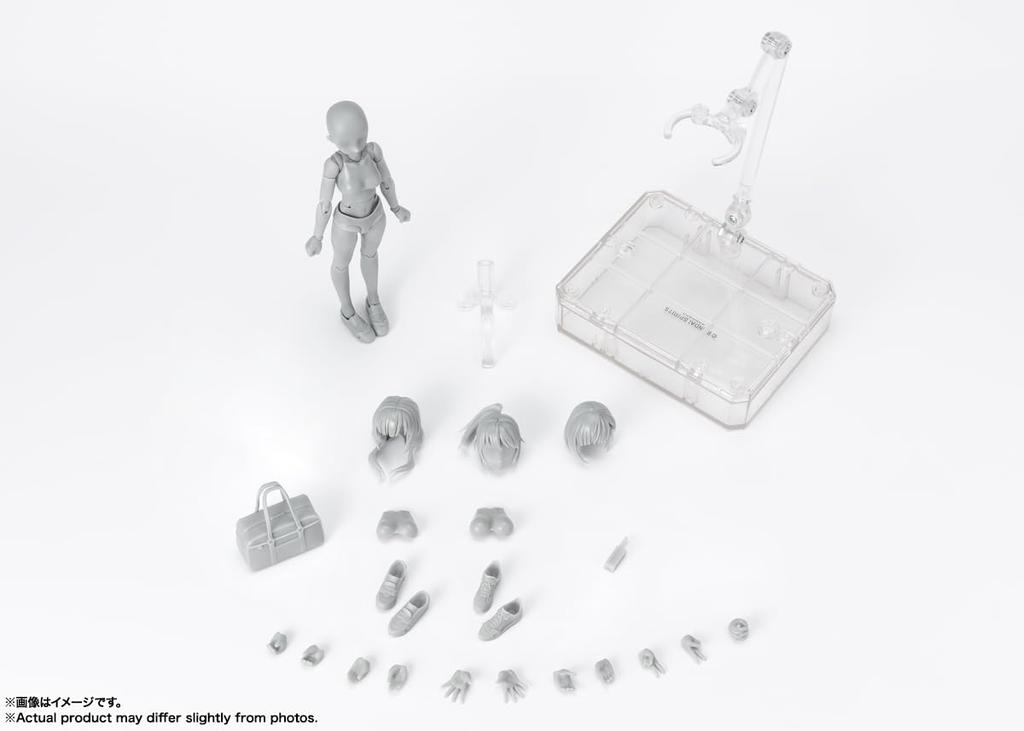 TAMASHII NATIONS Edition DX SET Color 130mm Movable Figure S.H.Figuarts Body-chan -School Life- (Gray Ver.) Approx. PVC&ABS