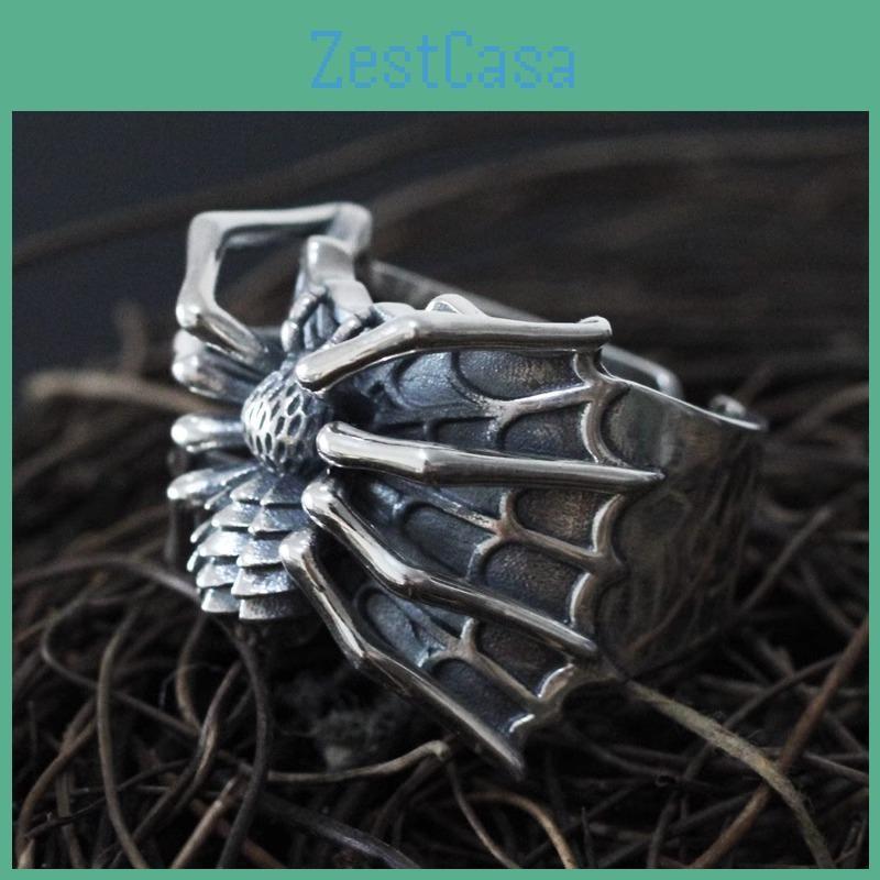 Thai Vintage Stylish Silver Spider Ring For Women Perfect For Punk Lovers Fashion