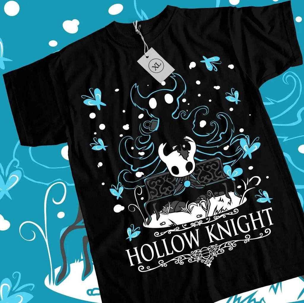 2026 New Fashion Game Tees Silk Song Graphic Hollow Knight T-Shirt Men Skull Graphic Gothic Anime Tshirt Women Cotton Loose Top
