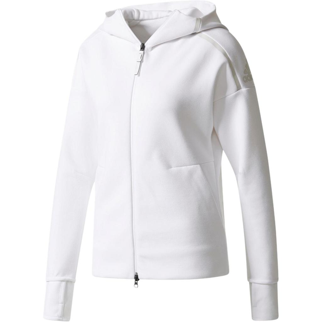 Adidas Zne Hoodie 2 Solid Color Striped Sports Knit Jacket Women Hoodies White CE4122