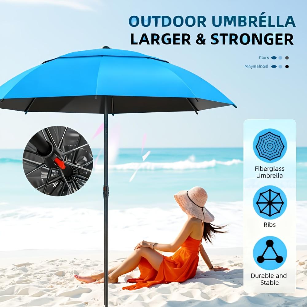 Thickened UV-Proof Folding Sun Umbrella - Lightweight Manual Open/Close Design, Suitable for Camping, Beach, and Fishing