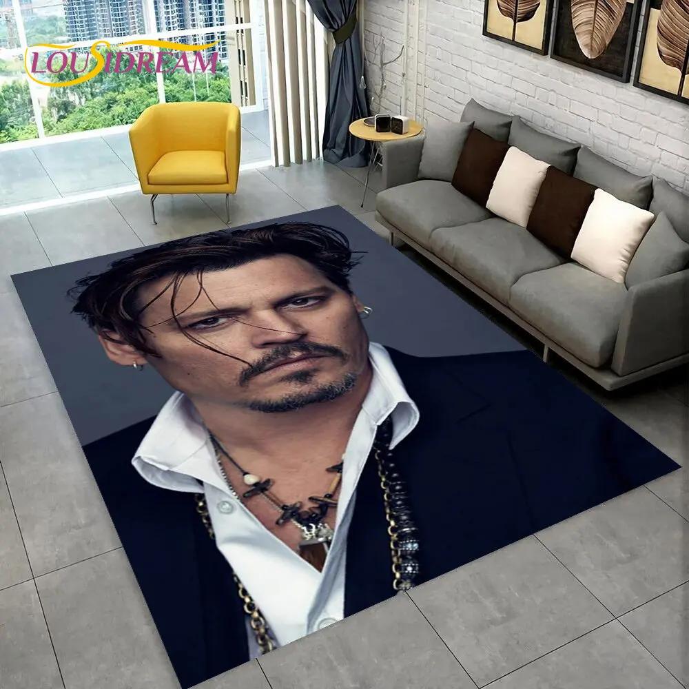 3D Printing Johnny Depp Series Area Rug,Carpet Rug for Home Living Room Bedroom Sofa Doormat Kitchen Decor,Non-slip Floor Mat HD