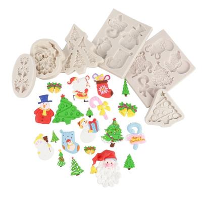 1 ST Kerstbel Fondant Vorm Kerstman Siliconen Vorm Kerstboom Epoxy Vorm Chocolade Vorm Kerstcadeau Zeep Vorm
