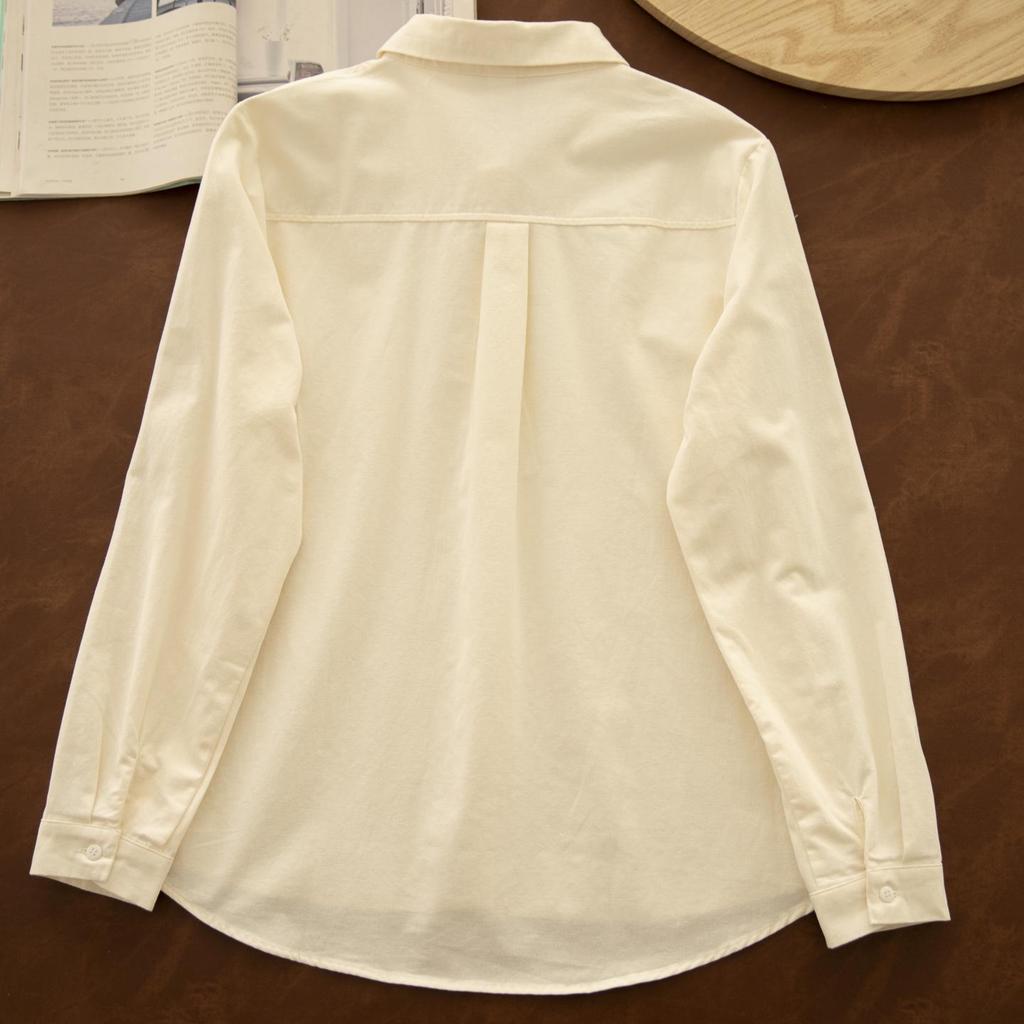Korean Style Autumn Casual Doll Collar Long Sleeve Shirt