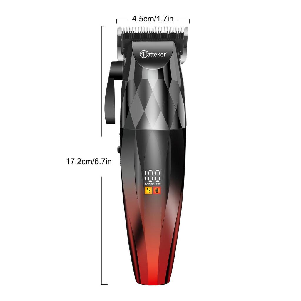 Hatteker Professional Hair Clipper with LED Display Multiple Guide Combs USB Charging for Men's Grooming HT-6146