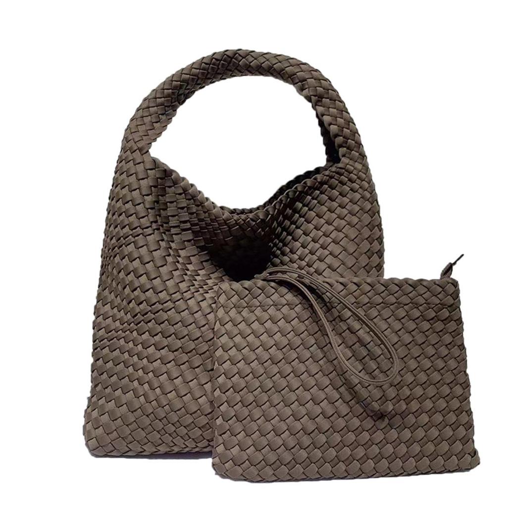 Borsa tote grande capienza per mamma e bambino intrecciata a mano - Borsa morbida e alla moda per le mamme