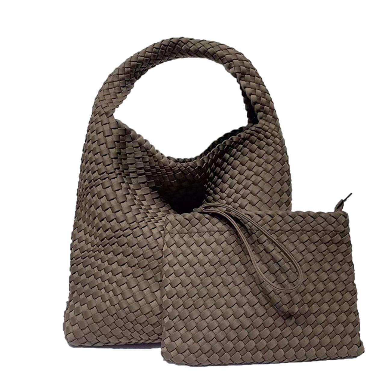 Large Capacity Hand-Woven Mother-and-Child Tote Bag