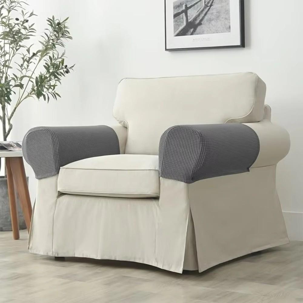1Pair Stretch Sofa Armrest Cover Anti-slip Elastic Sofa Cover Jacquard Dust-proof Couch Arm Protector for Home Furniture Decor