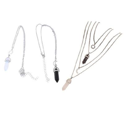 Exquisite Crystal Necklace Hexagonal Gemstone for Sun Moon Choker Necklace for G
