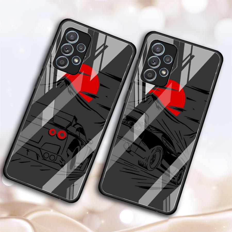 Cartoon Sunset Car Case for Samsung Galaxy A73 A34 A16 A02 A14 A30 A51 A52 A36 A71 A12 A10 A13 A20 A15 A50 A21 A06 A56 A35 A25