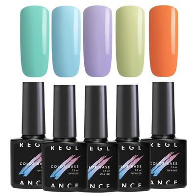 Camouflage Base Rubber Gel Coat Set 6 barev Tropicana 7,5 ml UV Led Soak off Glass Bottles