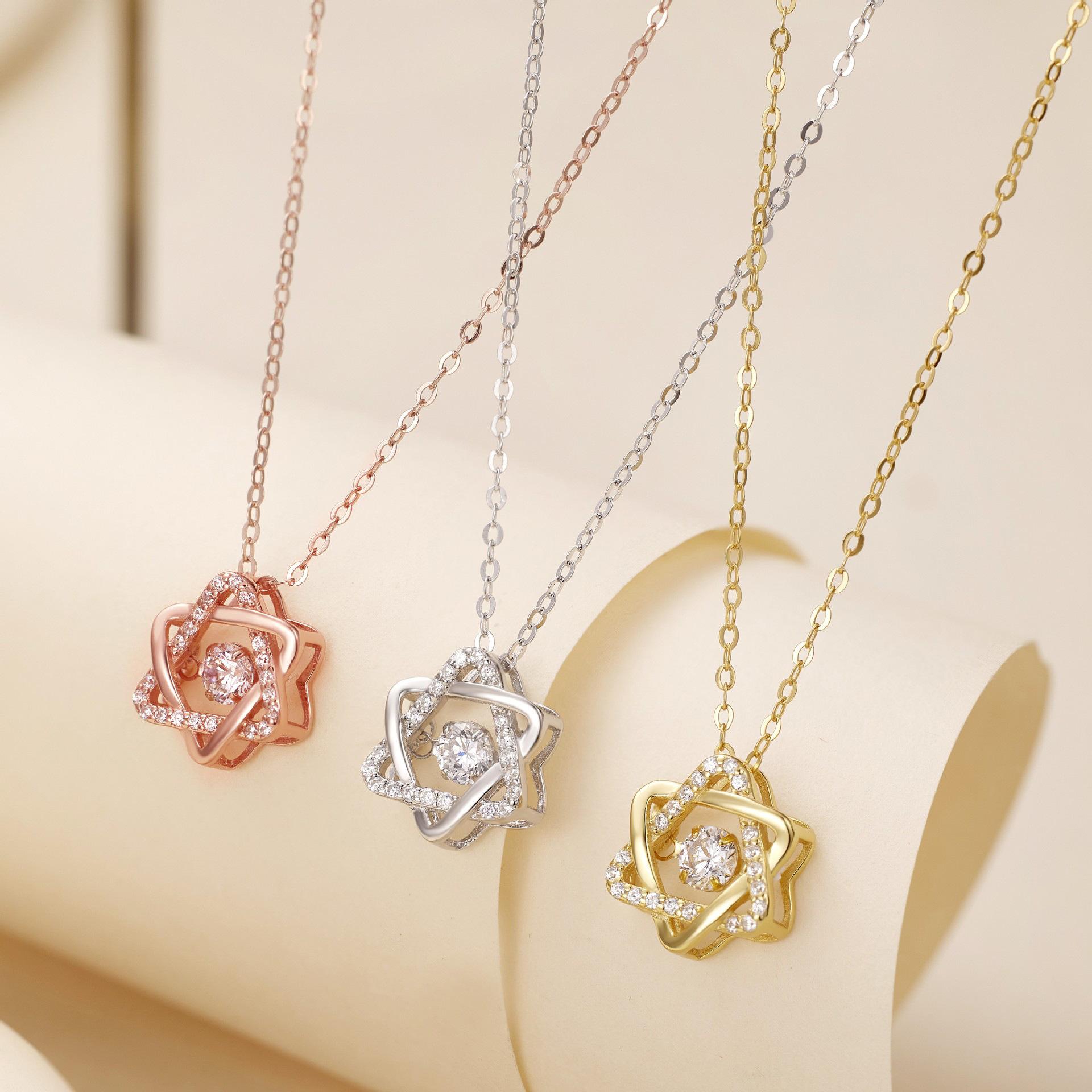 

Agile six pointed star pendant, niche high-end design, collarbone pendant білий