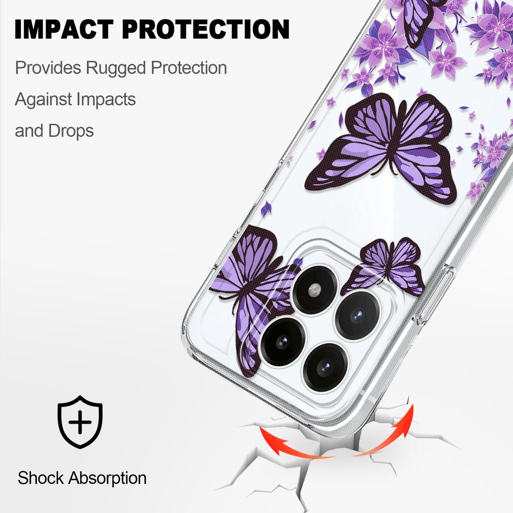 Sky Butterfly Transparent Phone Case For Xiaomi 15 15T 14 14T POCO M7 X7 F7 M6 X6 Pro Ultra 4G 5G Soft TPU Cover