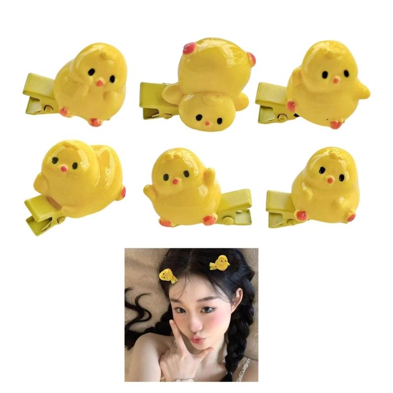 Princess Hair Clip 3D Chicken Hairpin Lovely Chick Hair Catch Barrettes Strong Hold Hairpin for Girls