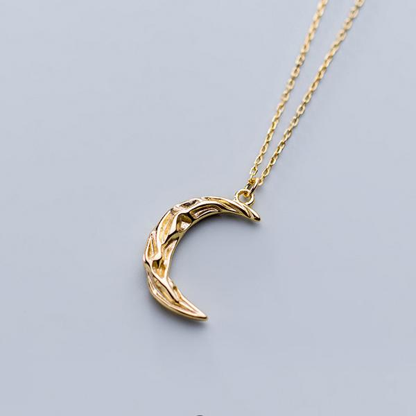 

Модное милое ожерелье с подвеской в виде луны для женщин, подлинное ожерелье из стерлингового серебра 925 пробы, корейский стиль, ювелирные украшения