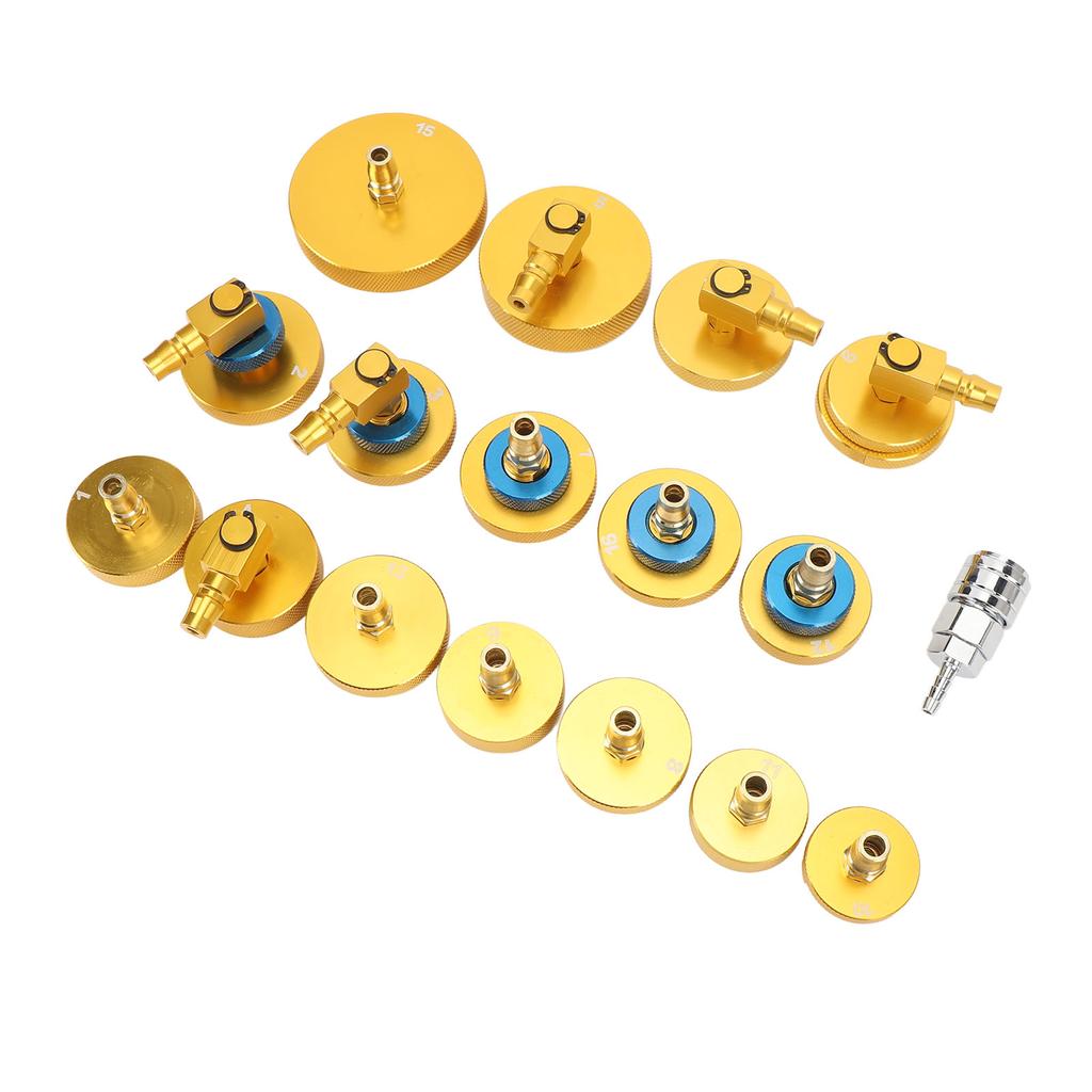17PCS Brake Fluid Bleeder Adapter Kit Aluminum Master Cylinder Bleeder Adapter Set for Most Vehicles